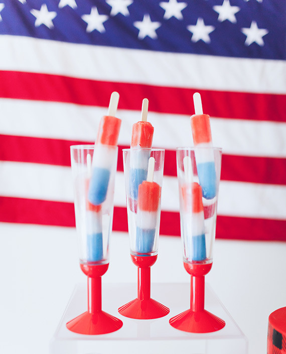 Red white and blue popsicles