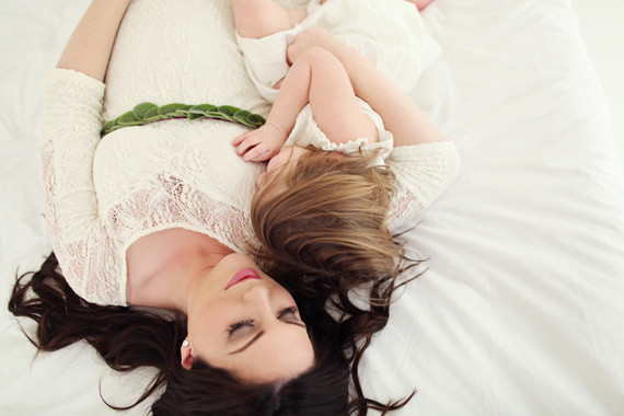 Floral studio maternity photos by Tracy Layne