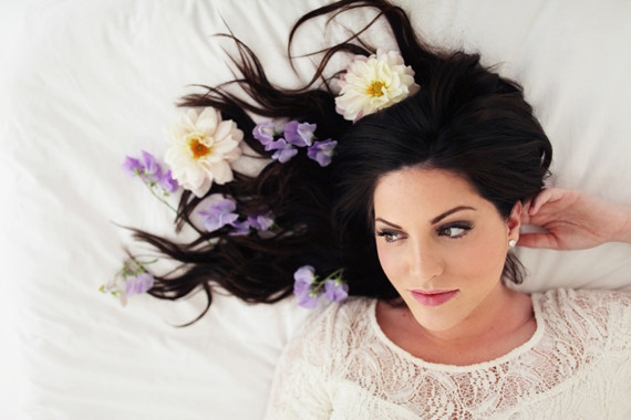 Floral studio maternity photos by Tracy Layne