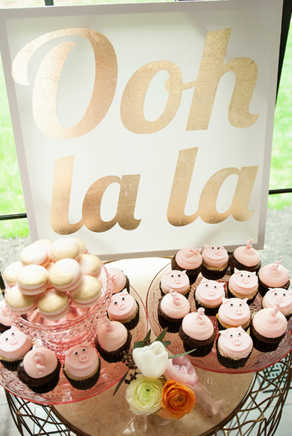 Pink and gold dessert table