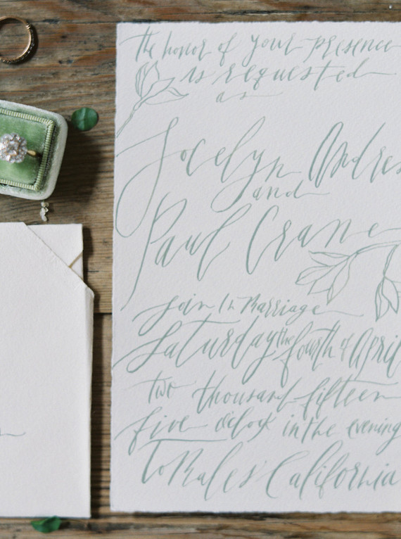 Calligraphy wedding invitation