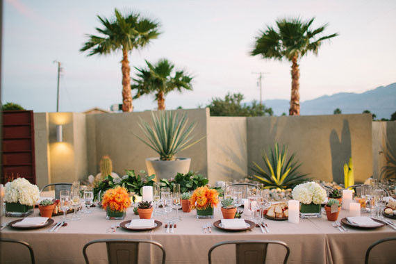 Palm Springs wedding reception tablescape