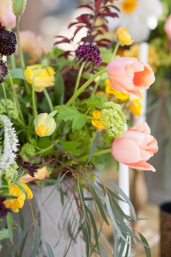 Jewel toned wedding florals