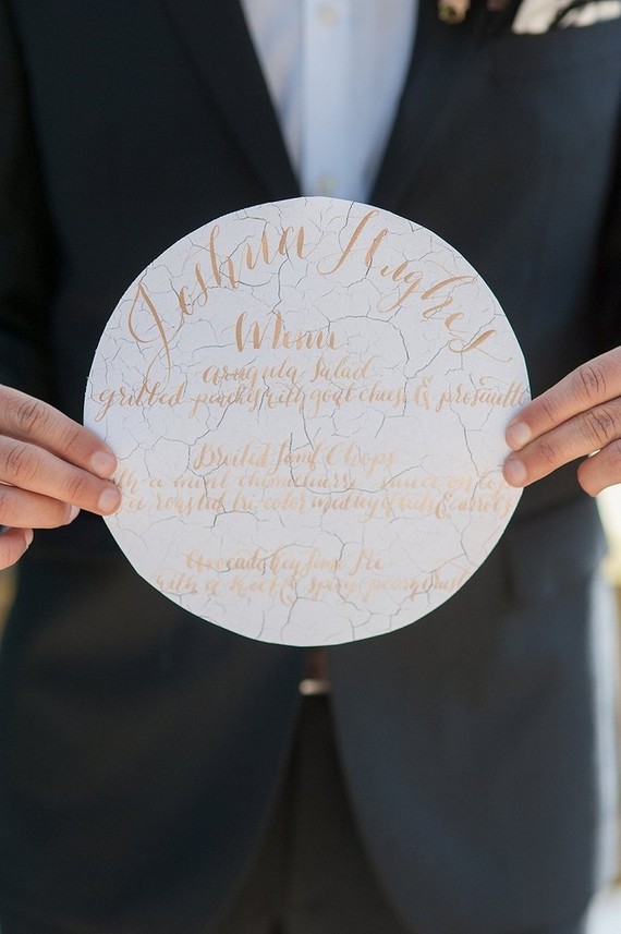 Vintage gold menu