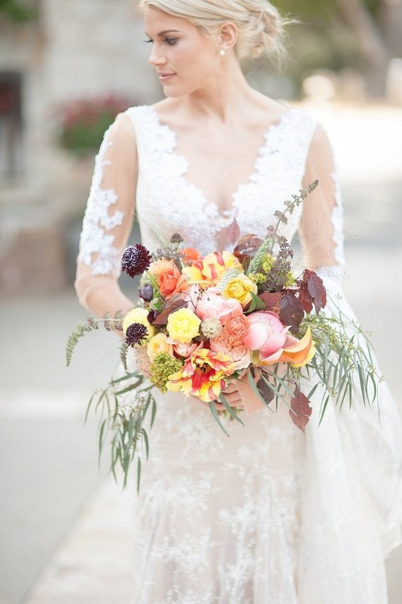 Jewel toned bridal bouquet