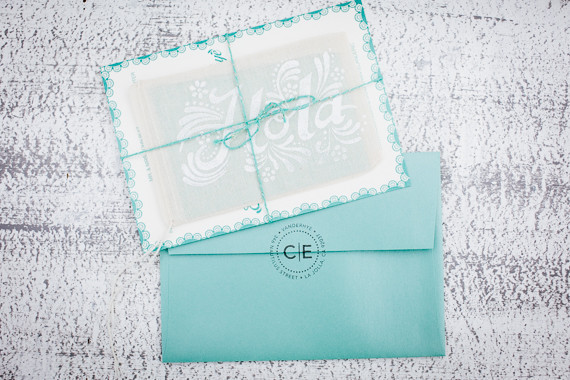 Blue wedding invitation