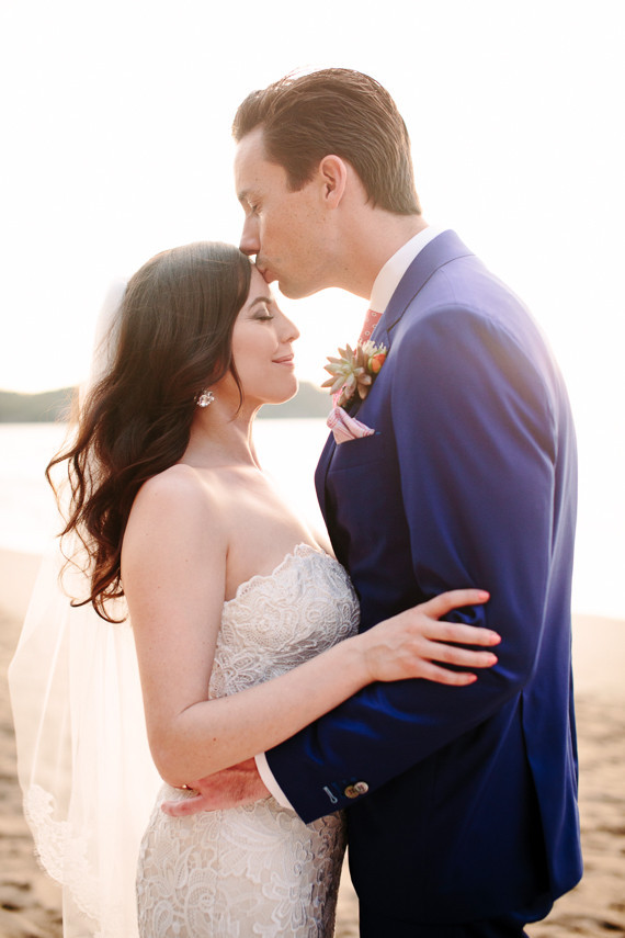 Beach wedding portrait