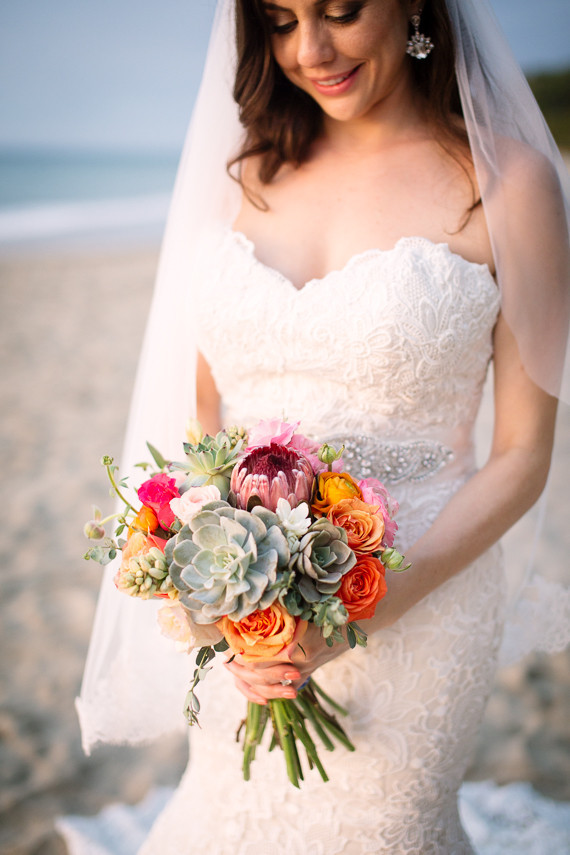 Beach bridal portrait
