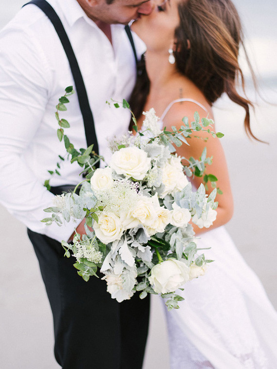 Beach wedding portrait