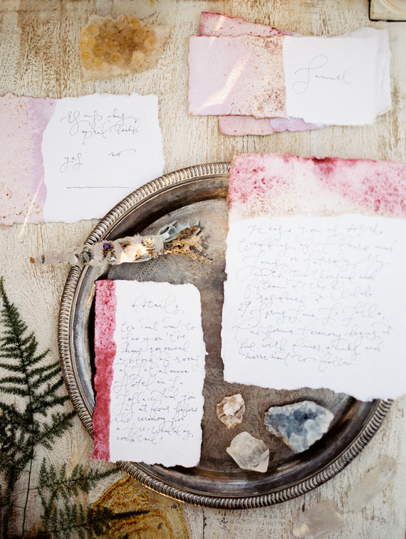 Dip dyed wedding invitation Inspiration