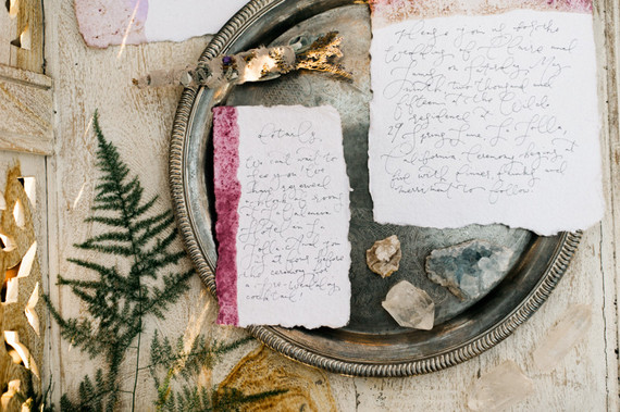 Dip dyed wedding invitation