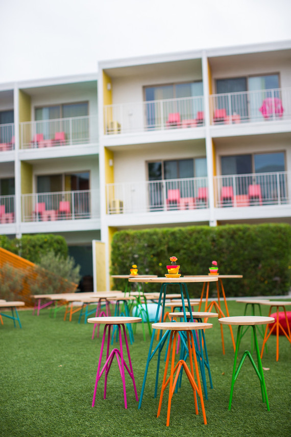 Modern neon wedding decor