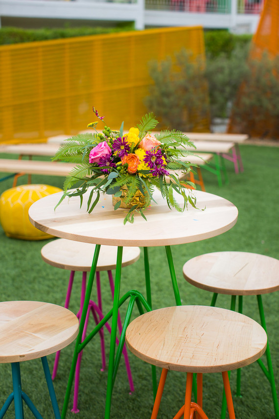 Modern neon wedding decor