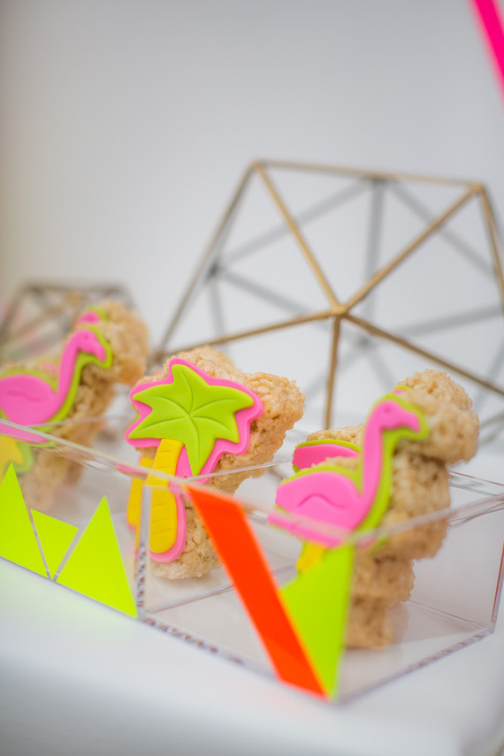 Neon flamingo cookies