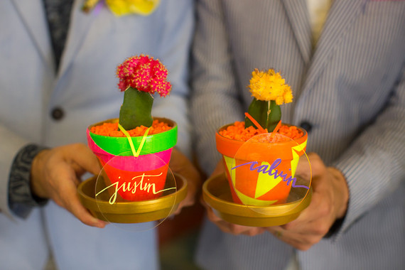 Neon cactus planter