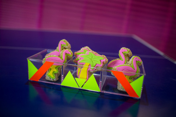 Neon flamingo cookies