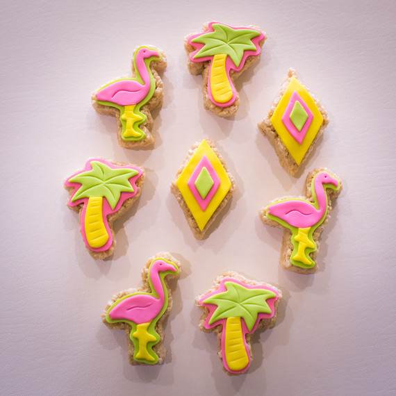 Neon flamingo cookies