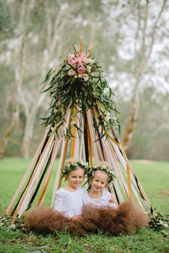 Floral teepee and tutu shoot