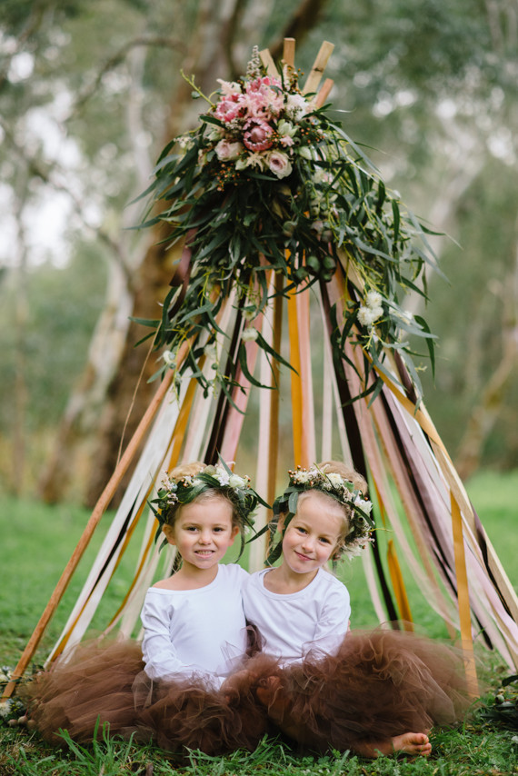 Floral teepee and tutu shoot