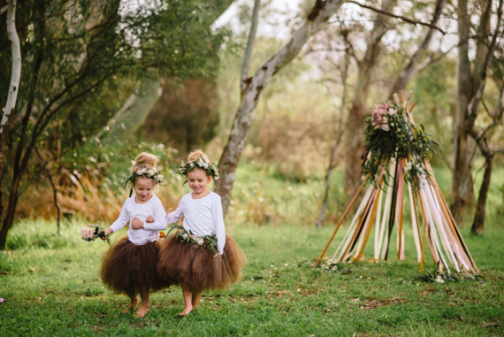 Floral teepee and tutu shoot