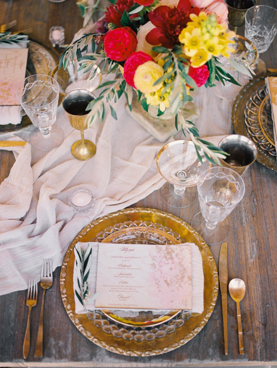 Plant dyed table runner