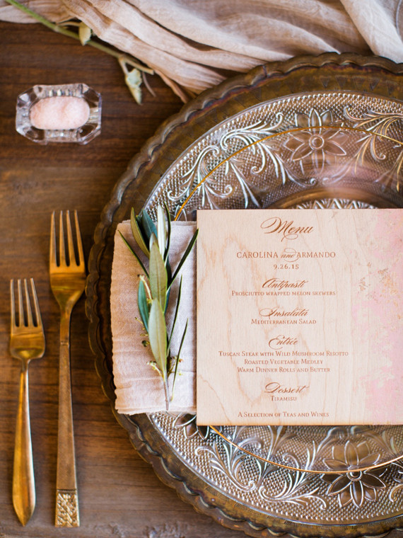 Wood burned menu