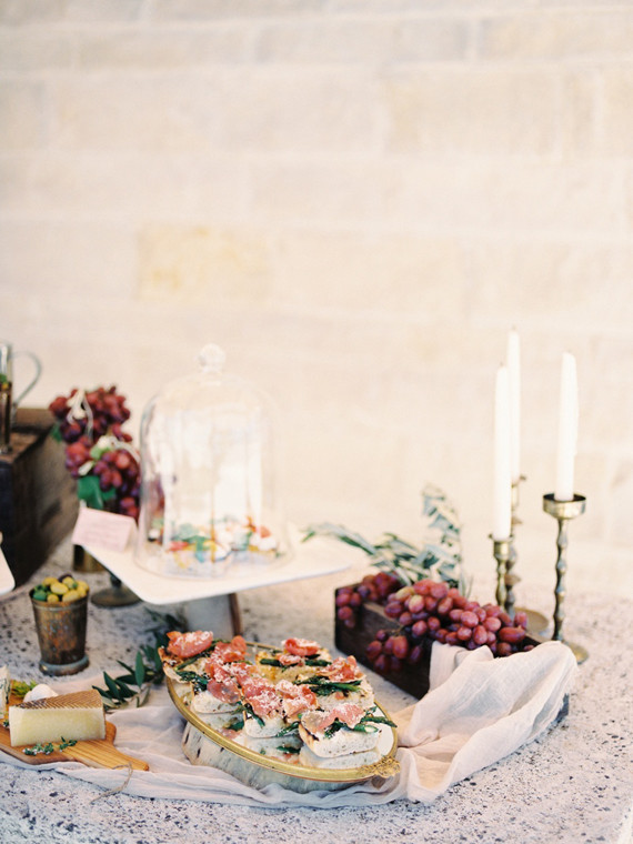 Italian inspired wedding food