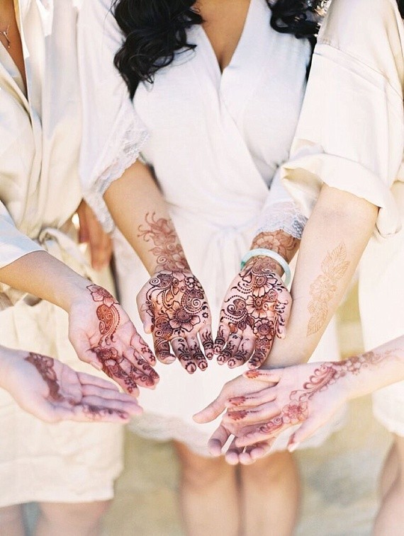 Bridal party henna tattoos