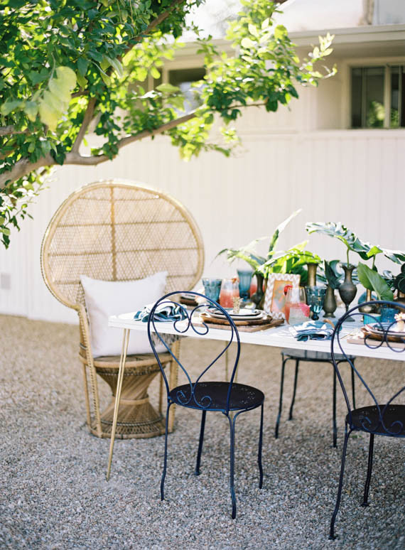 Tropical, summer tablescape