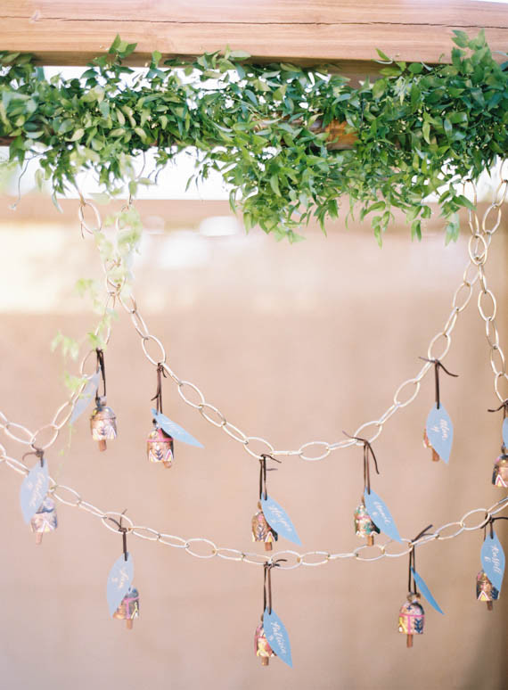 Little gold bell escort cards Inspiration