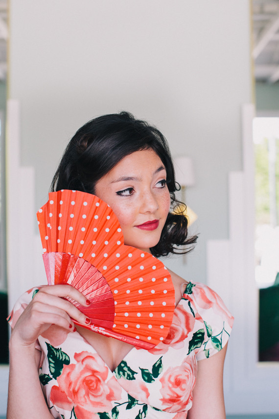 Orange polkadot fan