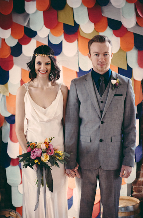 Industrial modern wedding portrait
