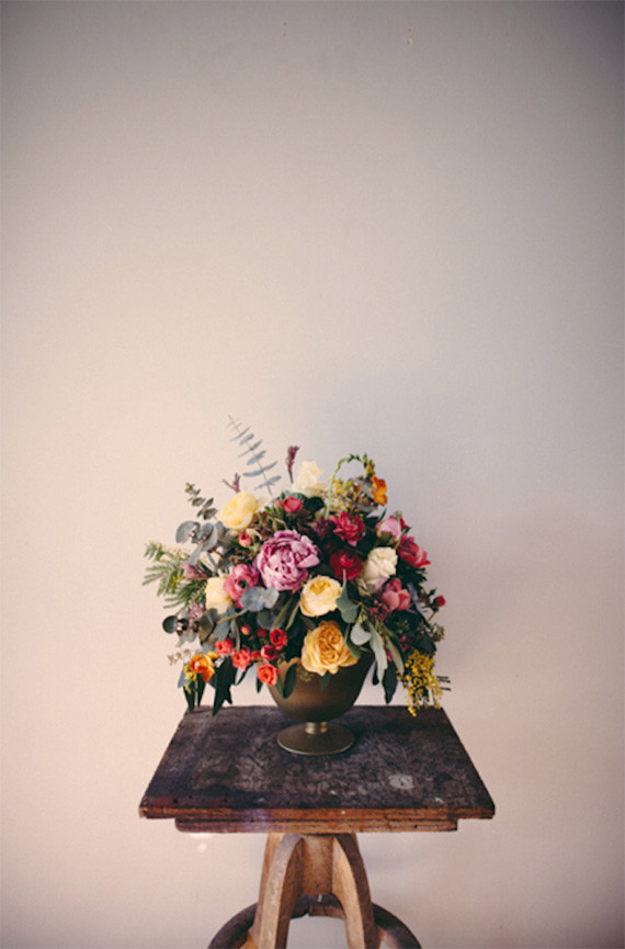 Industrial modern wedding floral decor