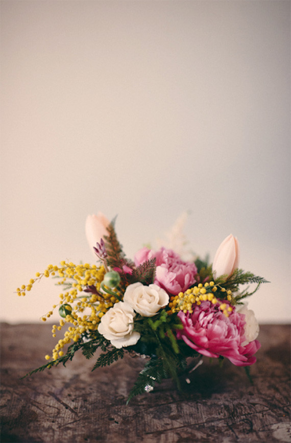 Industrial modern wedding centerpiece