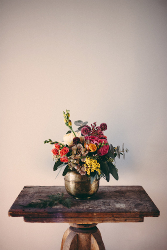 Industrial modern wedding floral decor