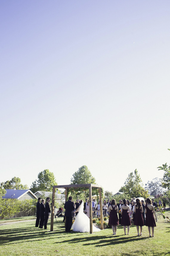 Winery fall wedding ceremony
