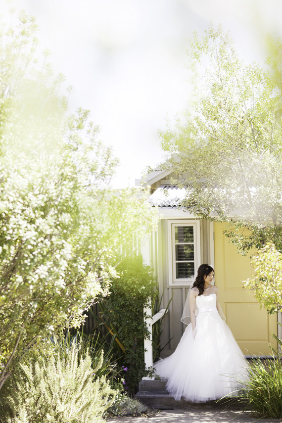 Fall winery wedding bride