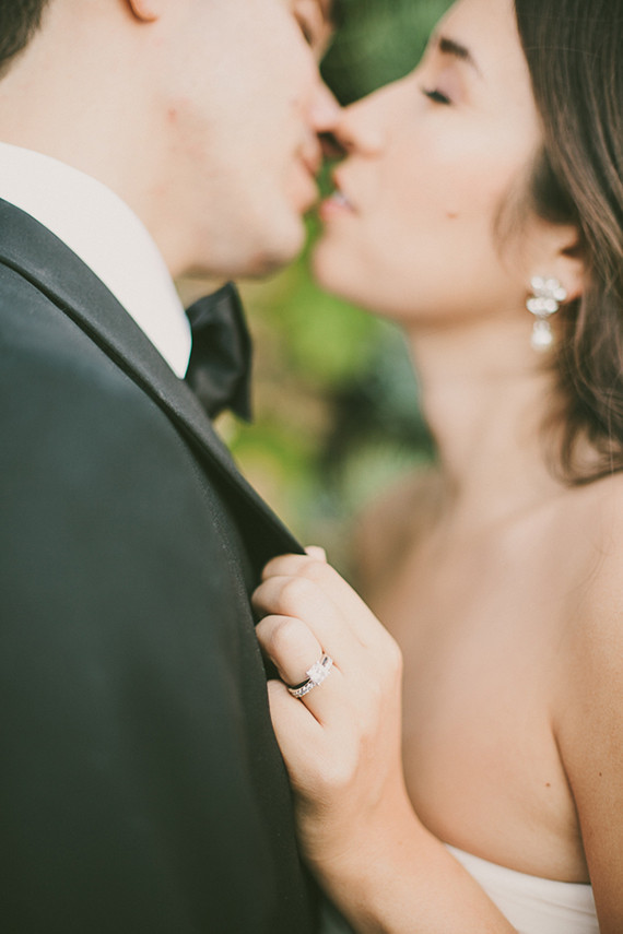 Kissing wedding portrait