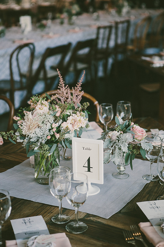 Rustic SmogShoppe light grey and pink tablescape