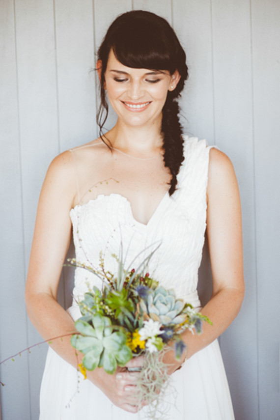 Bride with fishtail braid