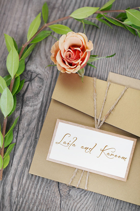 Cream and white invitation with twine