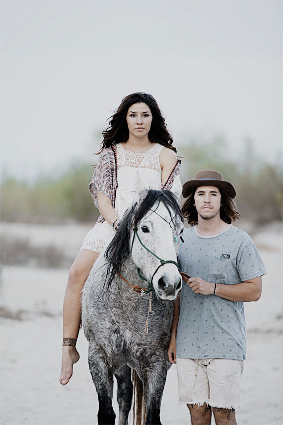 Bohemian inspired engagement portrait