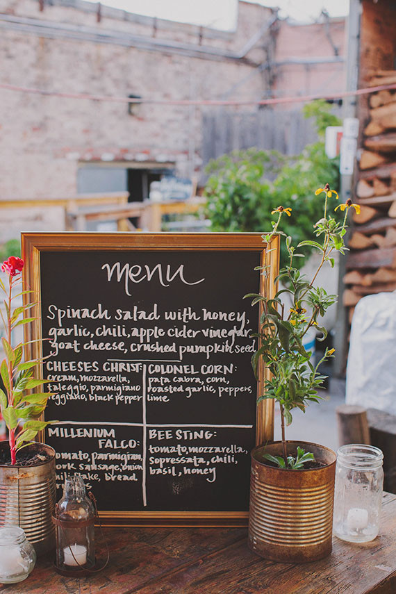 Modern chalkboard menu