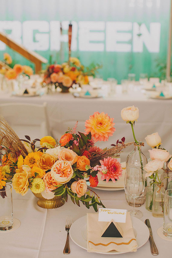 Modern and colorful tablescape