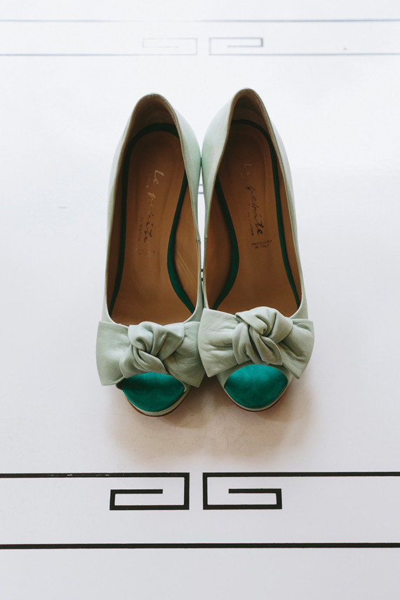 Light green wedding heels