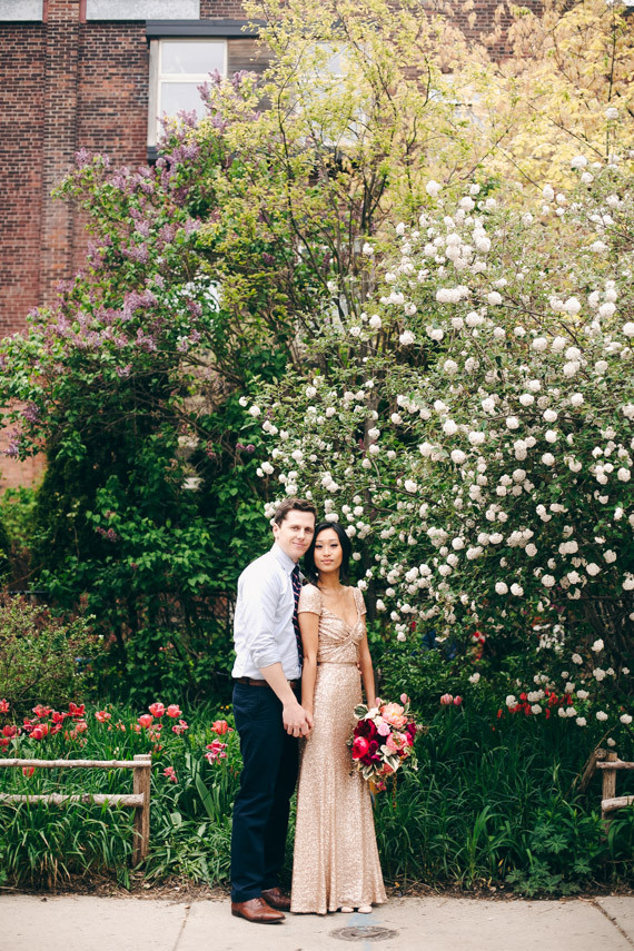 Outdoor wedding portrait
