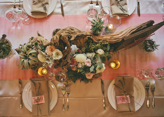 Wooden tablescape decor