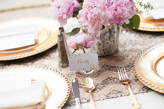 Gold and pink bridal shower