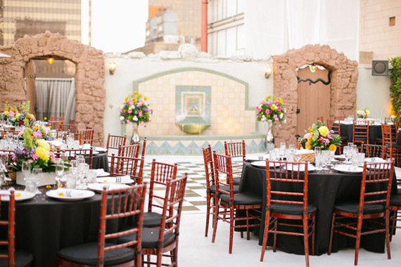 Modern downtown Los Angeles wedding reception