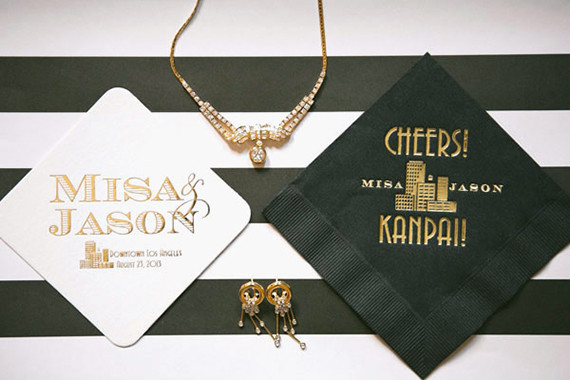 Modern wedding drink napkins
